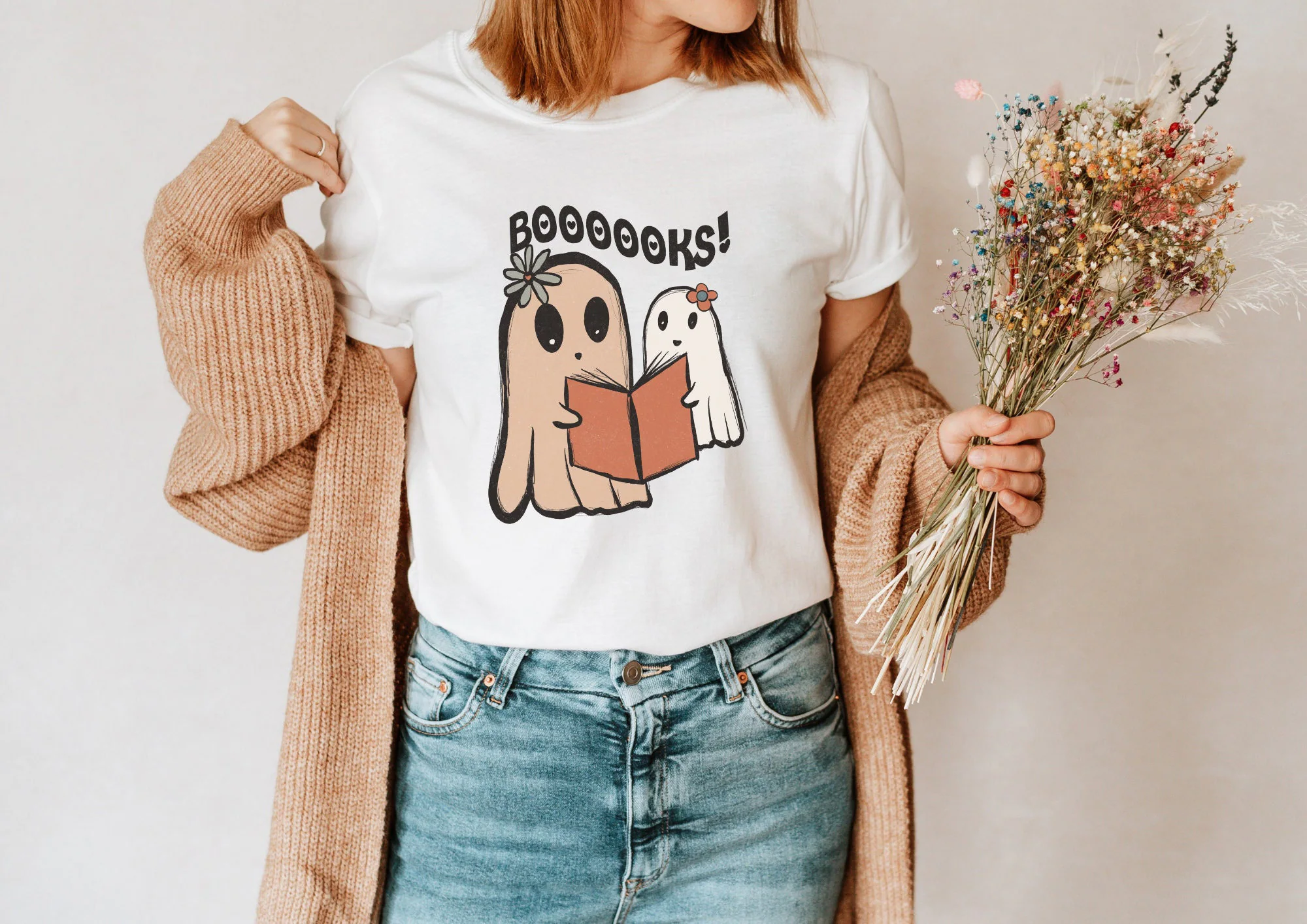 Spirit Books Retro Spirit Boho Reading Cottagecore Style Pumpkin Halloween Unisex T-Shirt Spirit Books Retro Spirit Boho Reading Cottagecore Style Pumpkin Halloween Unisex T-Shirt