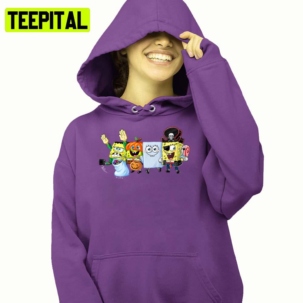 Spongebob Happy Halloween Day Illustration Hoodie Spongebob Happy Halloween Day Illustration Hoodie