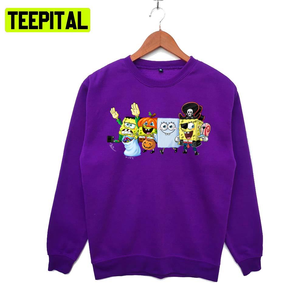 Spongebob Happy Halloween Day Illustration Hoodie Spongebob Happy Halloween Day Illustration Hoodie