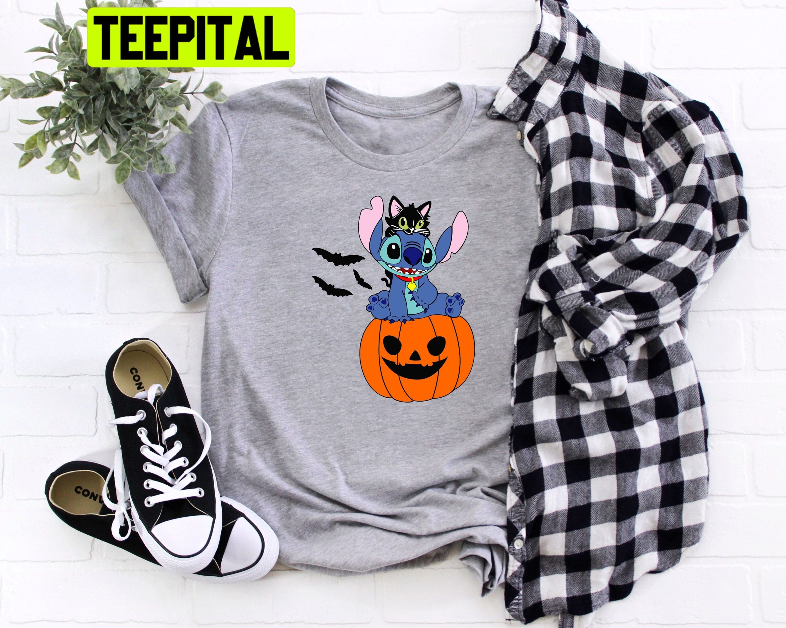 Stitch Balck Cat And Pumpkin HalloweenTrending Unisex Shirt Stitch Balck Cat And Pumpkin HalloweenTrending Unisex Shirt