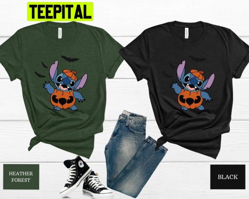 Stitch Pumpkin HalloweenTrending Unisex Shirt