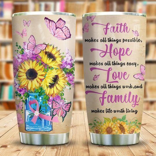 Sunflower Faith Hope Love Stainless Steel Cup Sunflower Faith Hope Love Stainless Steel Cup