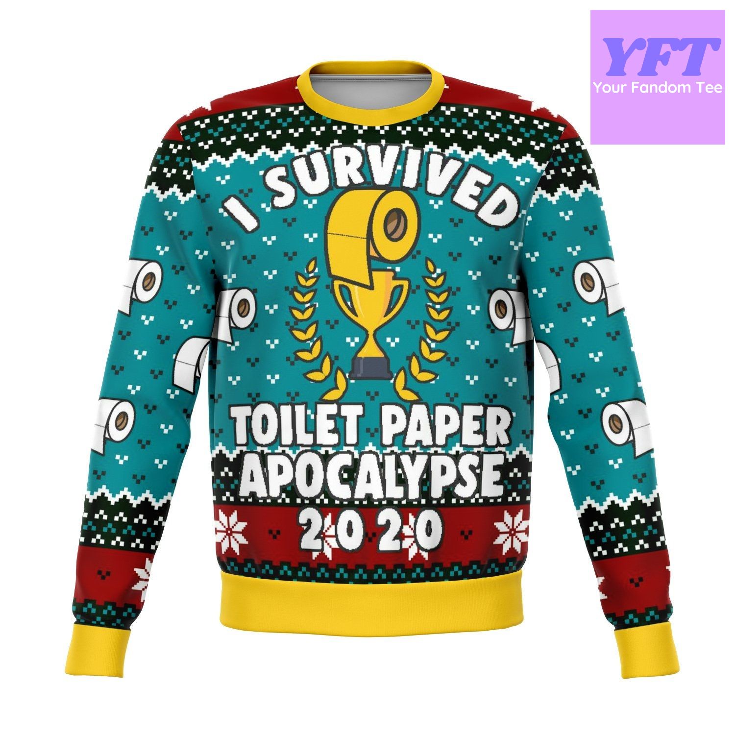 Survived Toilet Paper Apocalypse 2020 2022 Design 3d Ugly Christmas Sweater Survived Toilet Paper Apocalypse 2020 2022 Design 3d Ugly Christmas Sweater