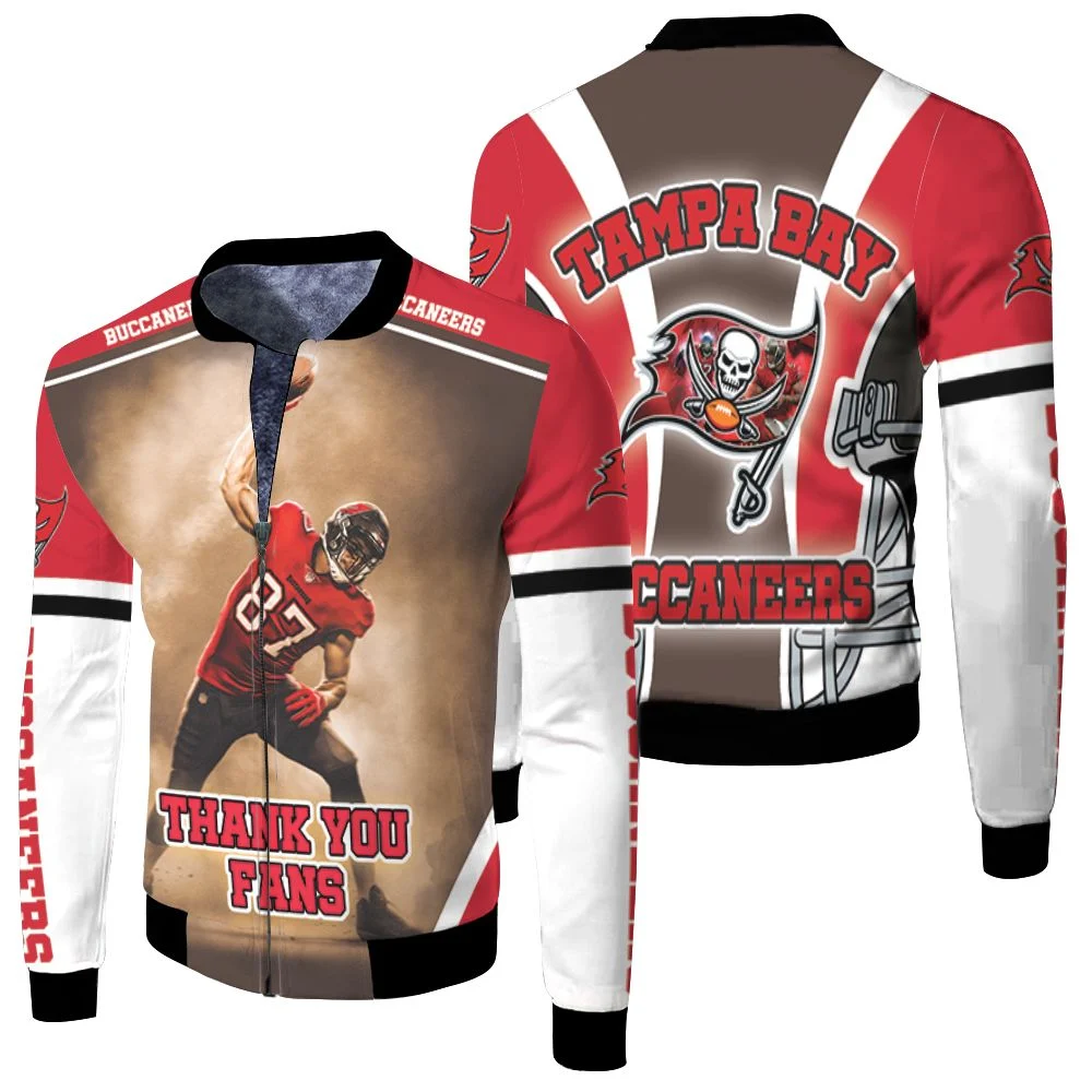 Tampa Bay Buccaneers Rob Gronkowski 87 For Fans Fleece Bomber Jacket Tampa Bay Buccaneers Rob Gronkowski 87 For Fans Fleece Bomber Jacket