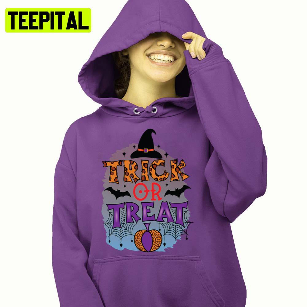 Text Art Trick Or Treat Halloween Illustration Hoodie Text Art Trick Or Treat Halloween Illustration Hoodie