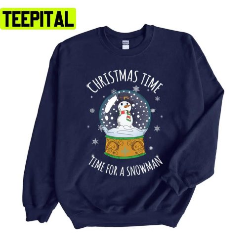 Time For Snowman Christmas Illustration Unisex Sweatshirt