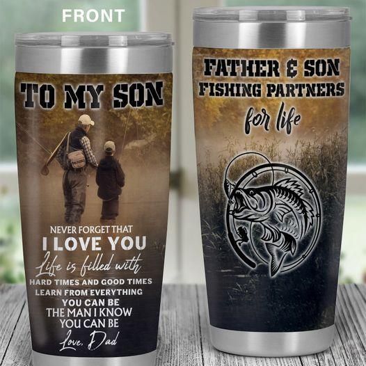 To My Son Fishing Stainless Steel Cup To My Son Fishing Stainless Steel Cup