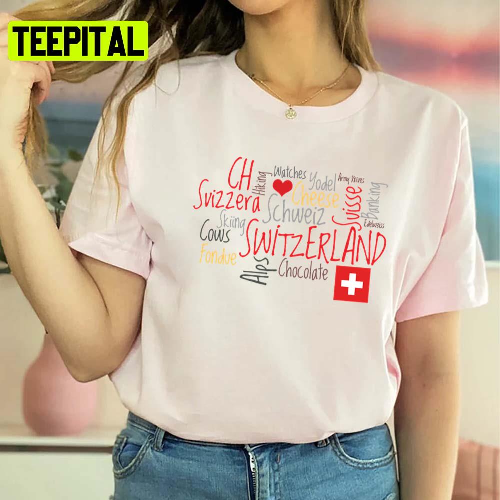 Trending Art Graphic I Love Switzerland Unisex T-Shirt Trending Art Graphic I Love Switzerland Unisex T-Shirt