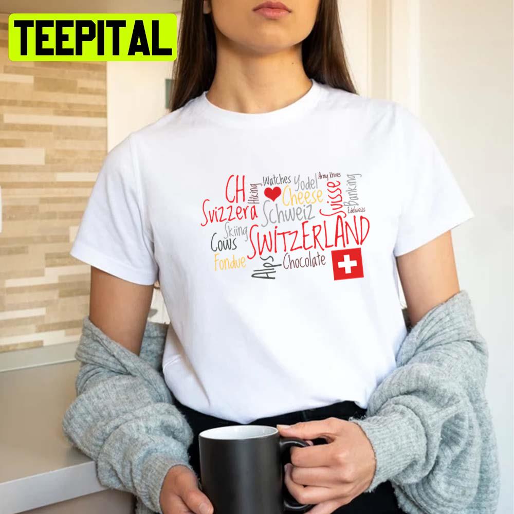 Trending Art Graphic I Love Switzerland Unisex T-Shirt Trending Art Graphic I Love Switzerland Unisex T-Shirt