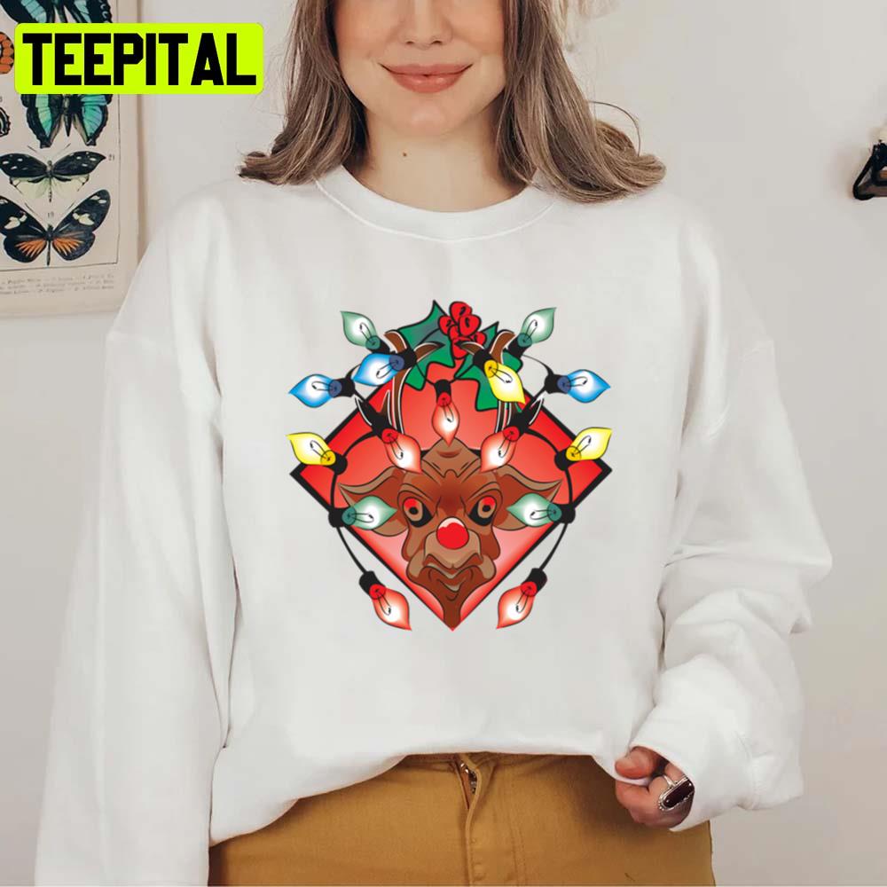 Unhappy Reindeer Christmas Design Xmas Unisex Sweatshirt Unhappy Reindeer Christmas Design Xmas Unisex Sweatshirt
