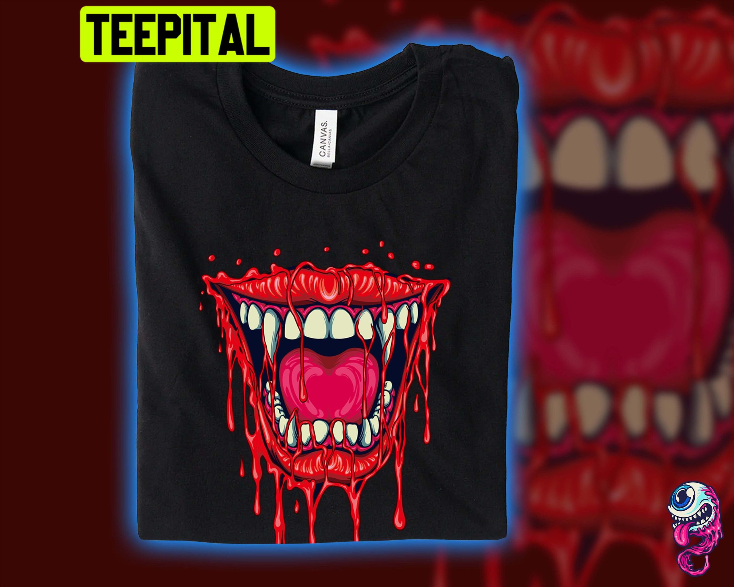 Vampire Teeth Halloween Trending Unisex Shirt Vampire Teeth Halloween Trending Unisex Shirt