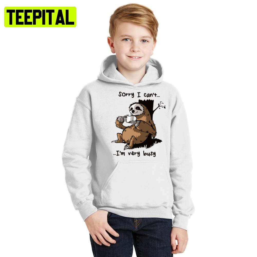 Very Busy Sloth Drinking Coffee Hoodie Very Busy Sloth Drinking Coffee Hoodie