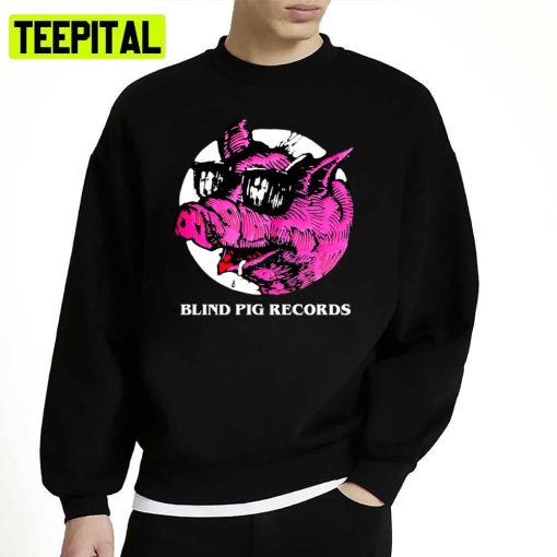 Vintage 90s Blind Records 90s Blind Records Funny Pig Design Unisex Sweatshirt