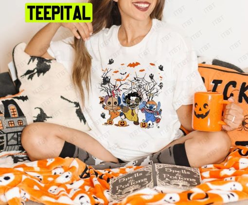 Vintage Disney Stitch Horror Movie Cosplay HalloweenTrending Unisex Shirt