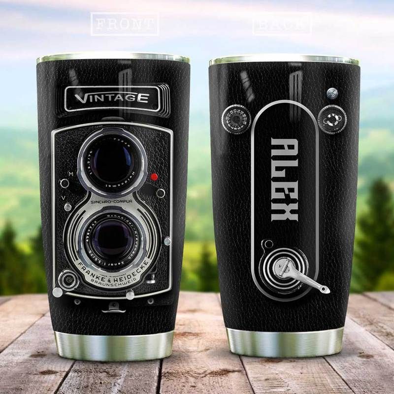 Vintage Double Lens Camera Stainless Steel Cup Vintage Double Lens Camera Stainless Steel Cup
