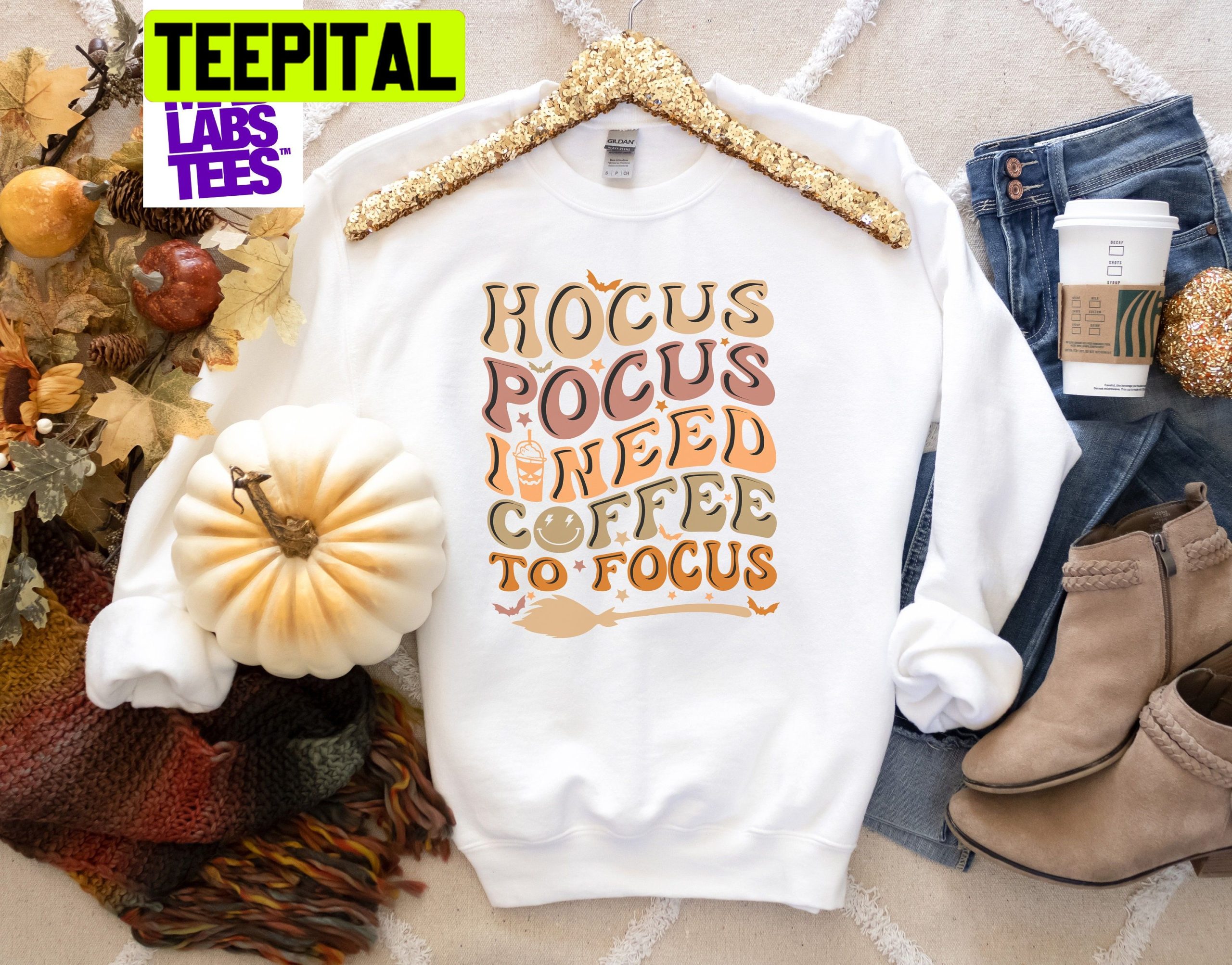 Vintage Hocus Pocus I Need Coffee To Focus HalloweenTrending Unisex Shirt Vintage Hocus Pocus I Need Coffee To Focus HalloweenTrending Unisex Shirt