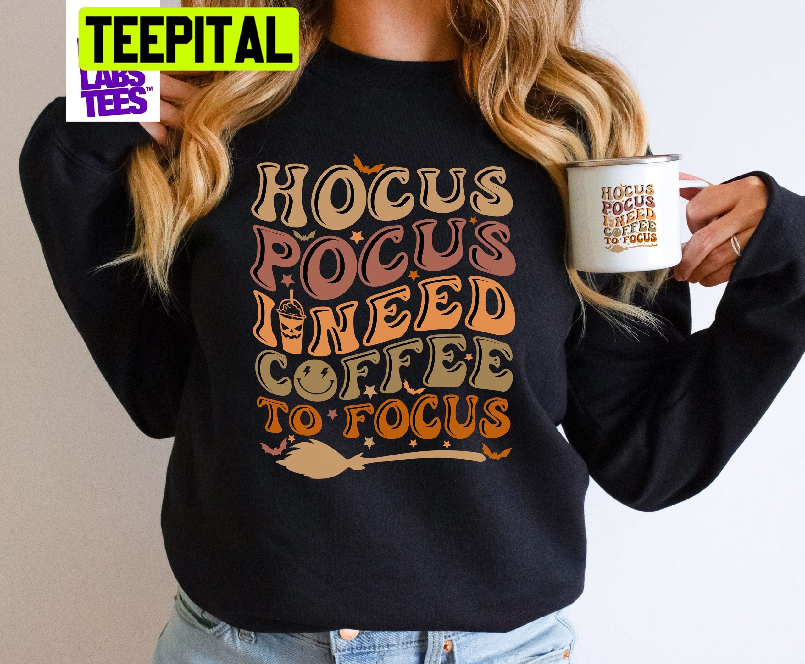 Vintage Hocus Pocus I Need Coffee To Focus HalloweenTrending Unisex Shirt Vintage Hocus Pocus I Need Coffee To Focus HalloweenTrending Unisex Shirt