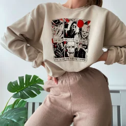 Vintage Horror Tarot Cards Horror Fall Movie Horror Nights Pumpkin Halloween Unisex Sweatshirt
