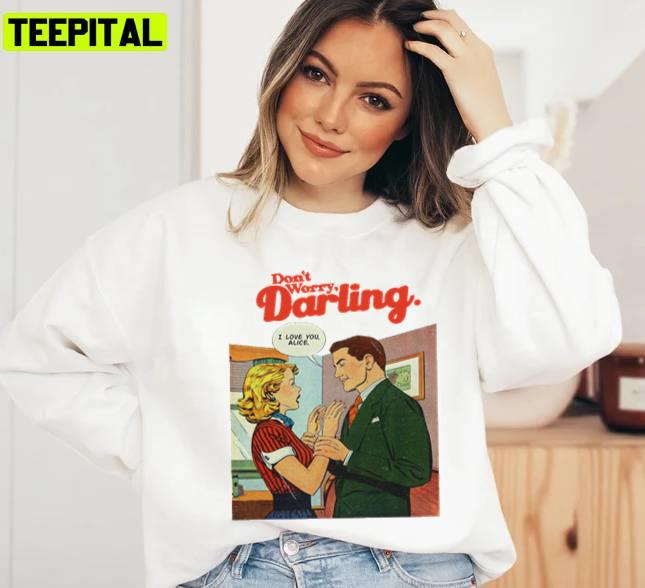 Vintage Illustration Olivia Wilde Don't Worry Darling Unisex Sweatshirt Vintage Illustration Olivia Wilde Don't Worry Darling Unisex Sweatshirt