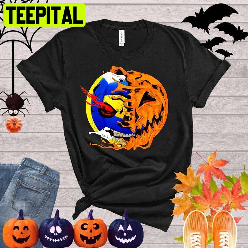 Volleyball Player Halloween Pumpkin Skeleton Trending Unisex Shirt Volleyball Player Halloween Pumpkin Skeleton Trending Unisex Shirt