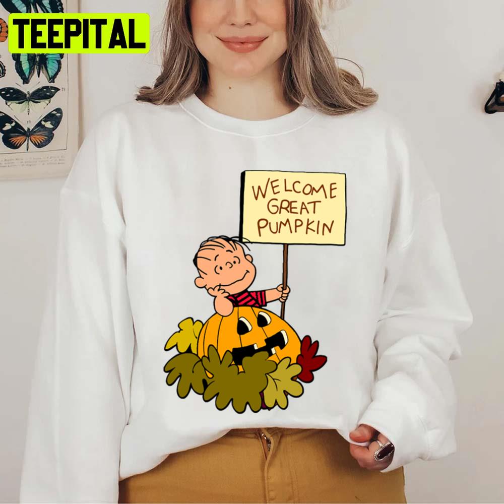 Welcome Great Pumpkin Halloween Graphic Unisex Sweatshirt Welcome Great Pumpkin Halloween Graphic Unisex Sweatshirt