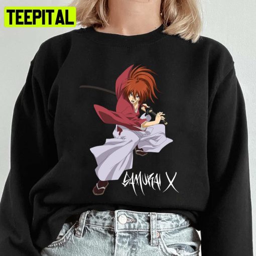 White Text Rurouni Kenshin Samurai X Unisex Sweatshirt