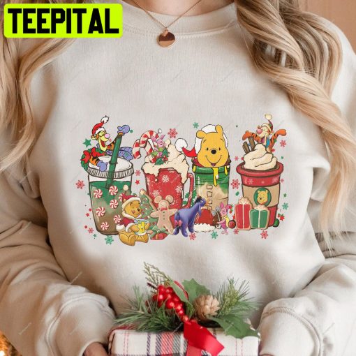Winnie The Pooh Christmas Coffee Latte Trending Unisex Shirt