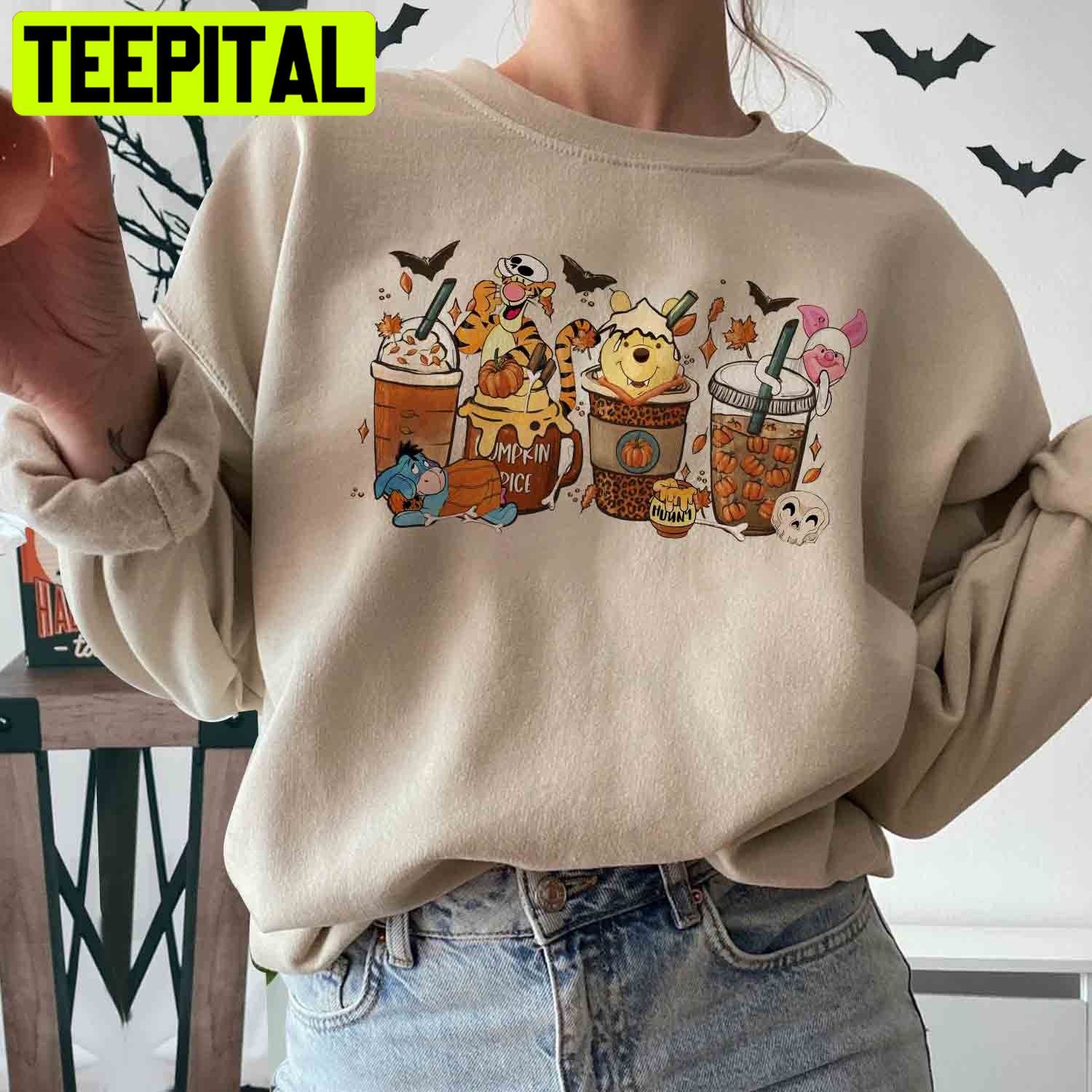 Winnie The Pooh Halloween Coffee Cup Trending Unisex Shirt Winnie The Pooh Halloween Coffee Cup Trending Unisex Shirt