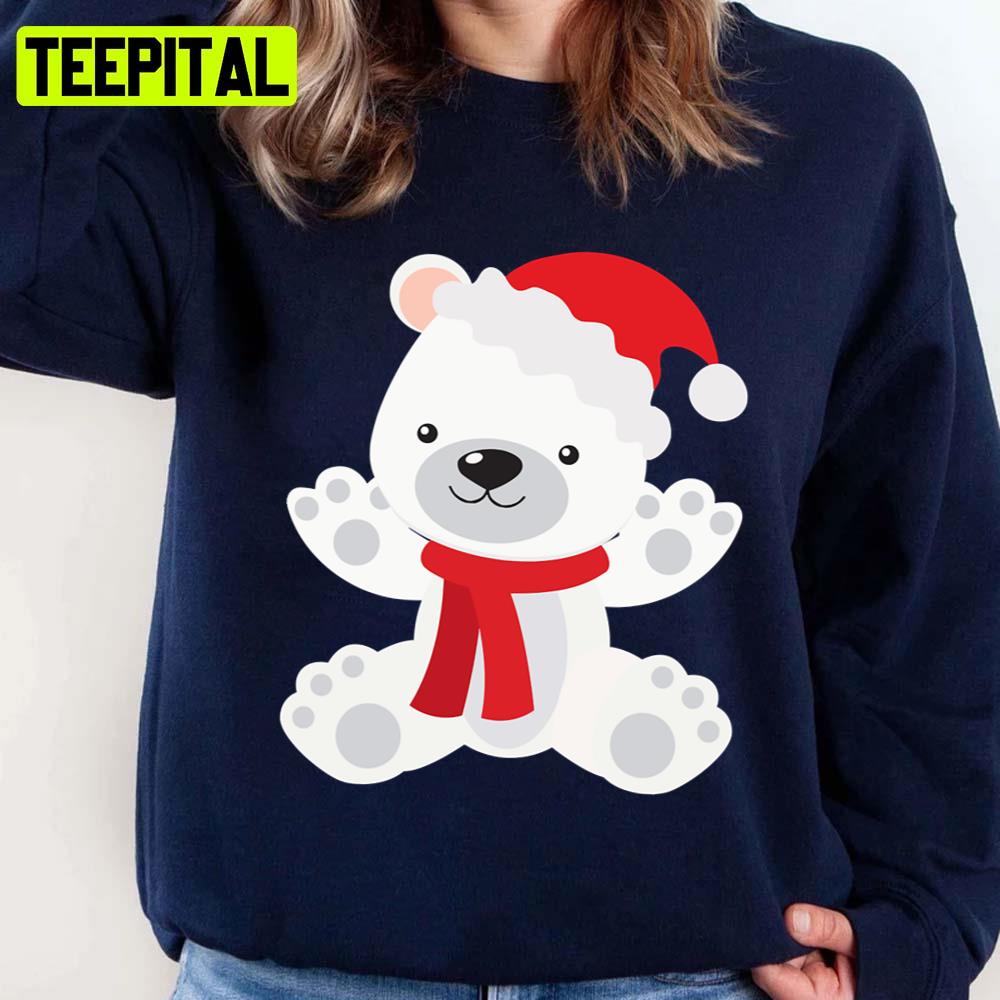 Winter Santa Hat Polar Bear Trending Unisex Sweatshirt Winter Santa Hat Polar Bear Trending Unisex Sweatshirt