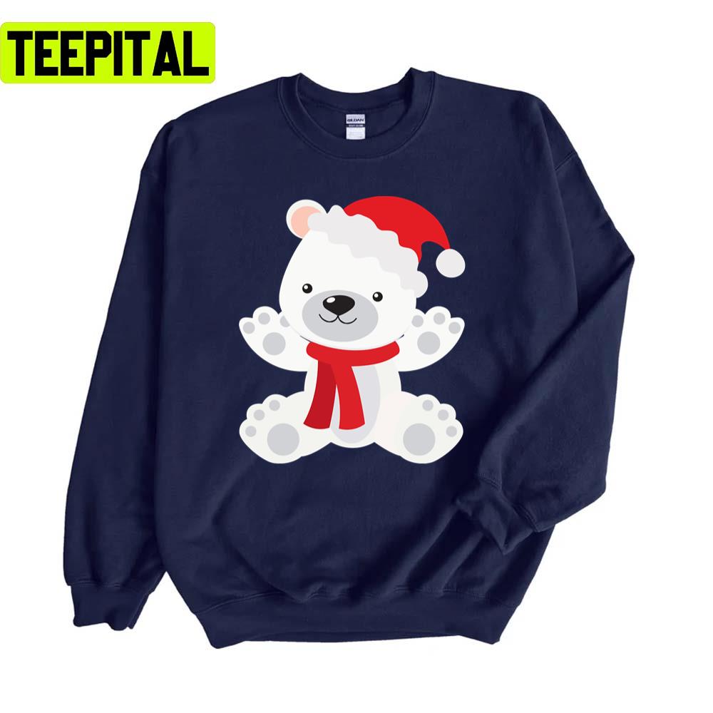 Winter Santa Hat Polar Bear Trending Unisex Sweatshirt Winter Santa Hat Polar Bear Trending Unisex Sweatshirt