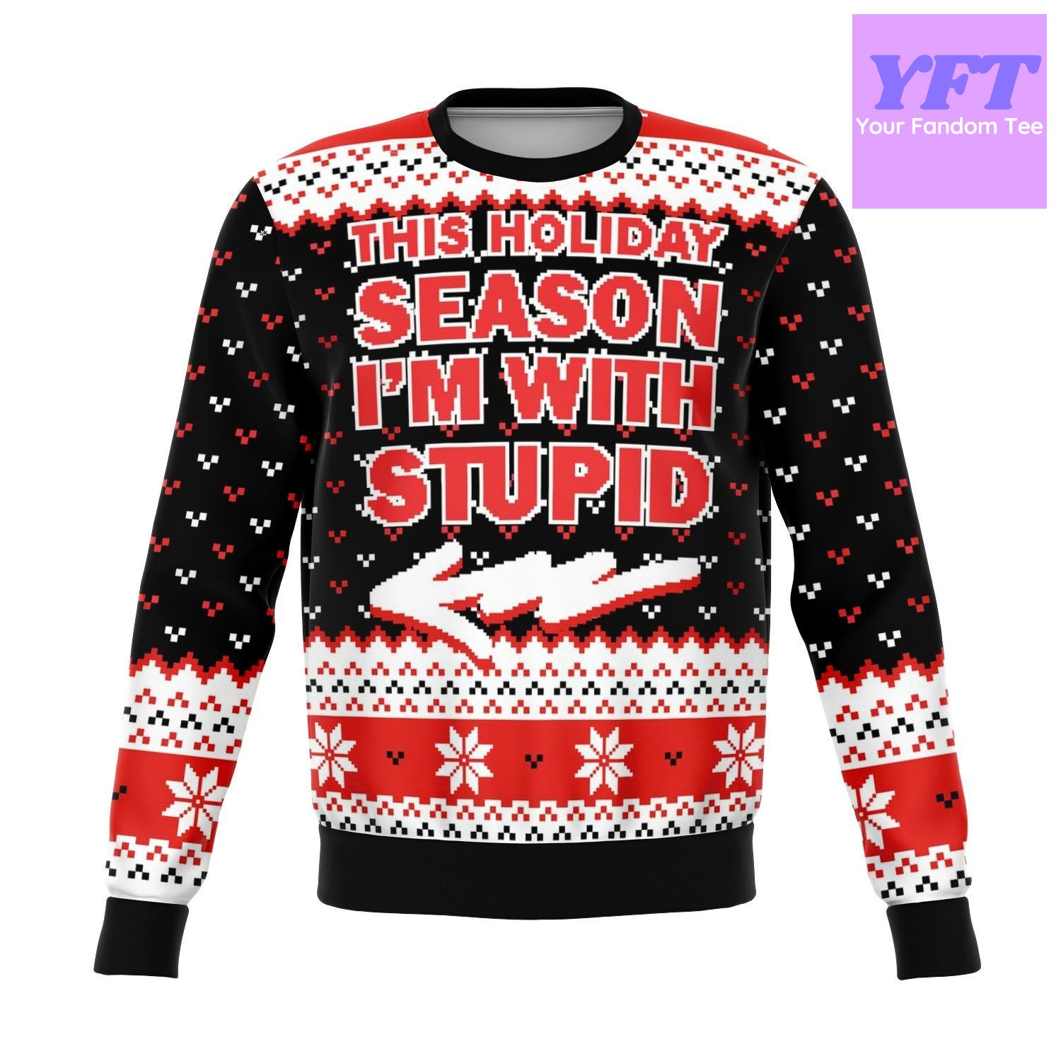 With Stupid Meme 2022 Design 3d Ugly Christmas Sweater With Stupid Meme 2022 Design 3d Ugly Christmas Sweater