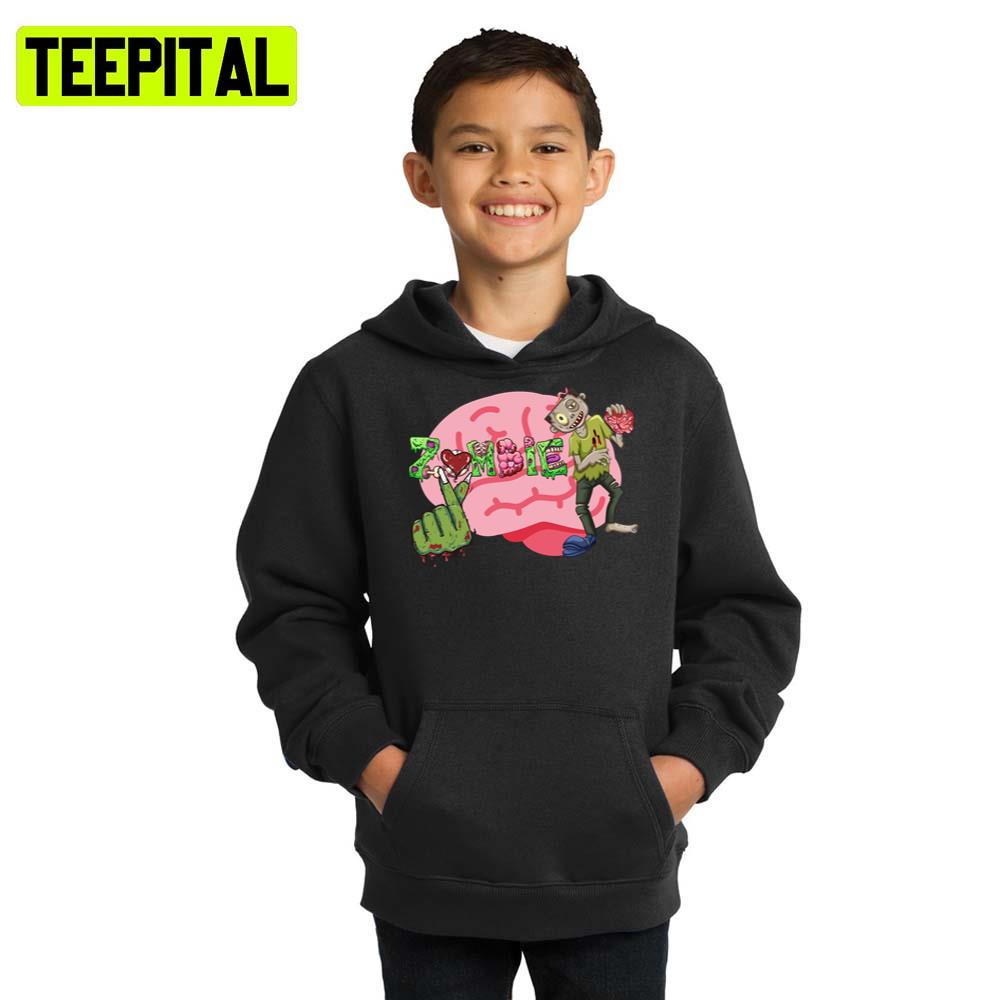 Zombies Love Brains Halloween Art Hoodie Zombies Love Brains Halloween Art Hoodie