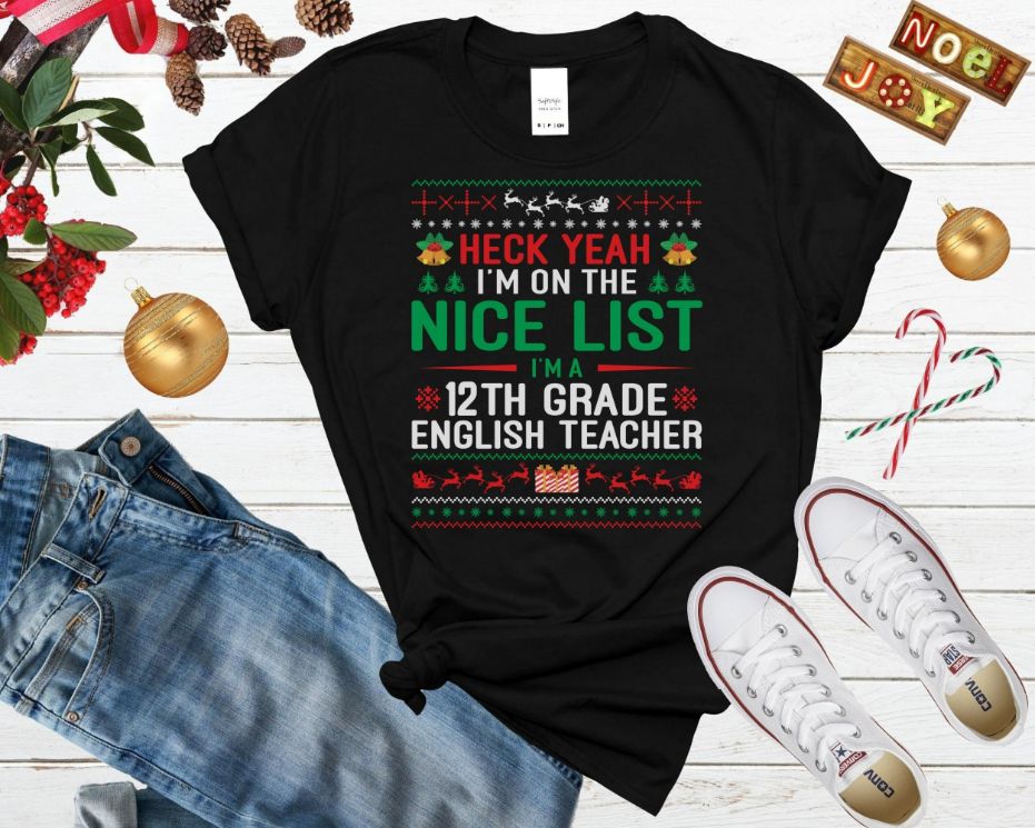12th Grade English Teacher Xmas Shirt 12th Grade English Teacher Xmas Shirt