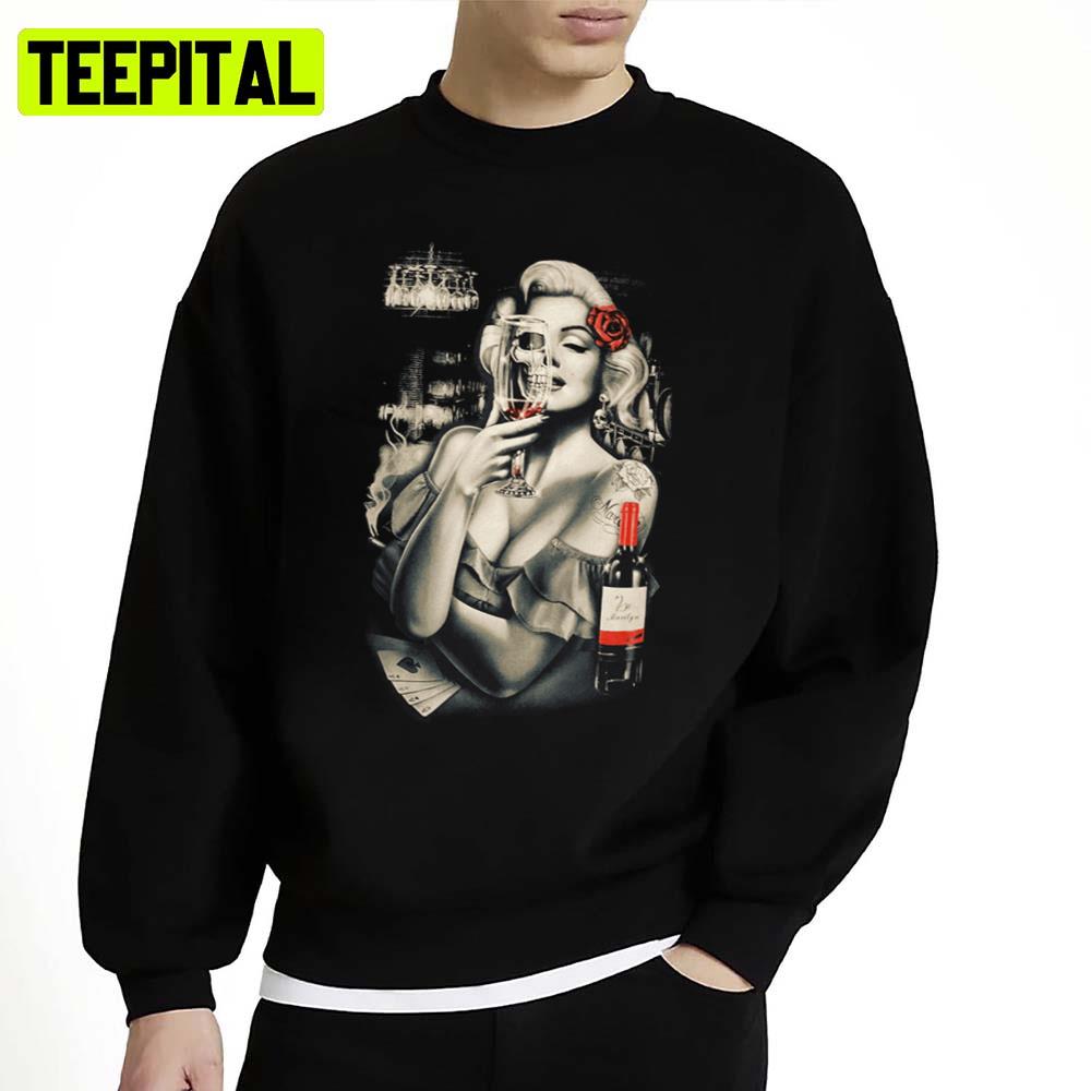 50s Design Marylin Monroe Wine Unisex Sweatshirt 50s Design Marylin Monroe Wine Unisex Sweatshirt