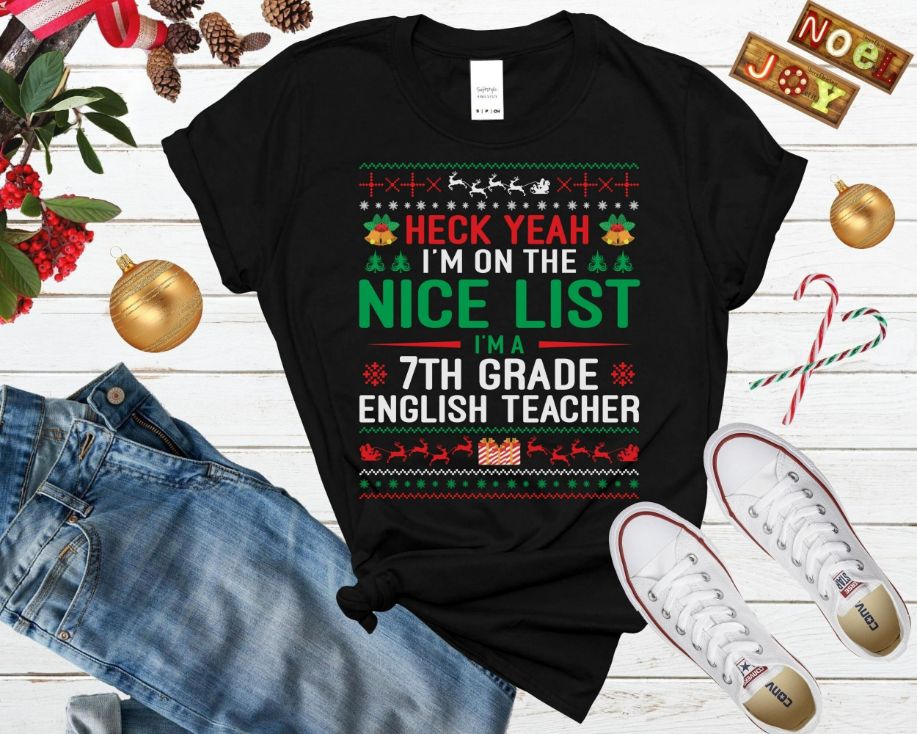 7th Grade English Teacher Xmas Shirt 7th Grade English Teacher Xmas Shirt