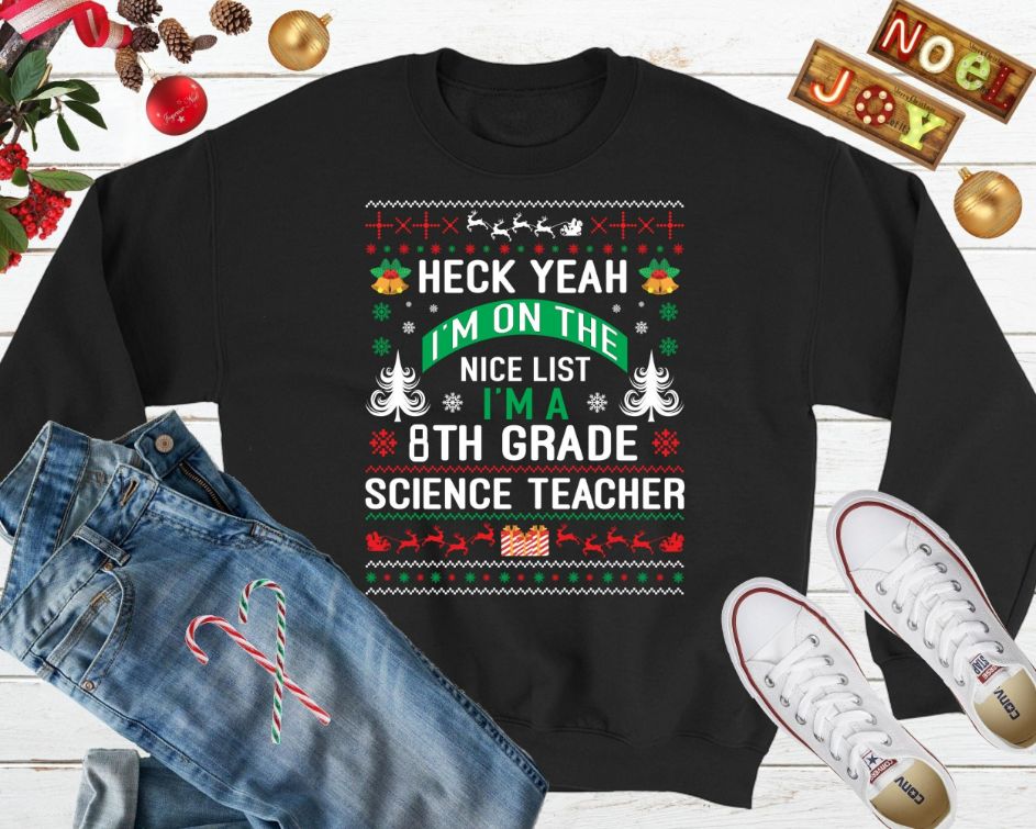 8th Grade Science Teacher Ugly Xmas Sweater 8th Grade Science Teacher Ugly Xmas Sweater