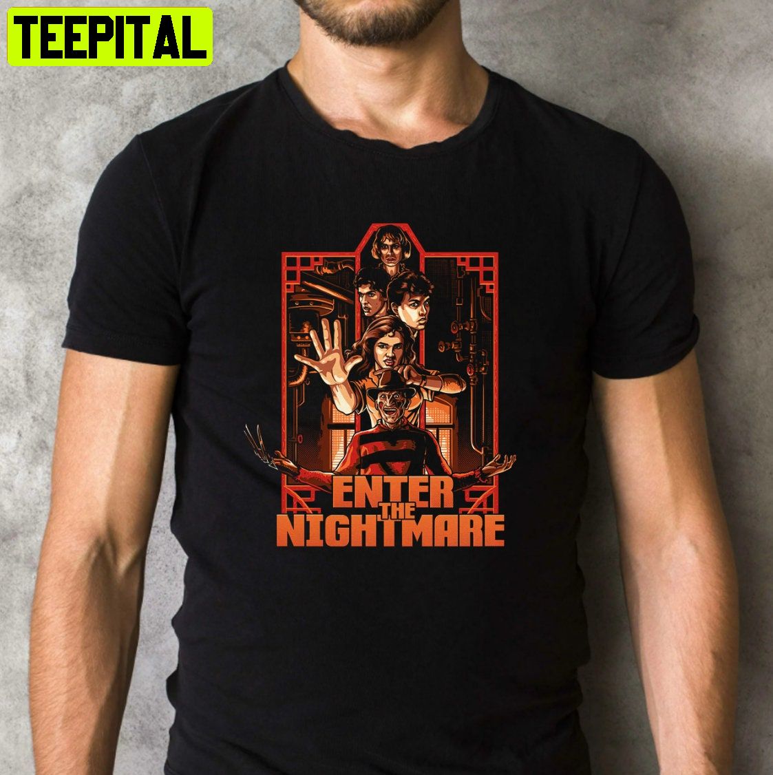 A Nightmare On Eim Street In Style Enter The Dragon Scary Movie Retro Design T-Shirt A Nightmare On Eim Street In Style Enter The Dragon Scary Movie Retro Design T-Shirt