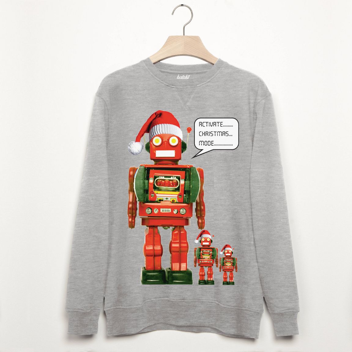 Activate Christmas Mode Robot Men's Sweatshirt Activate Christmas Mode Robot Men's Sweatshirt