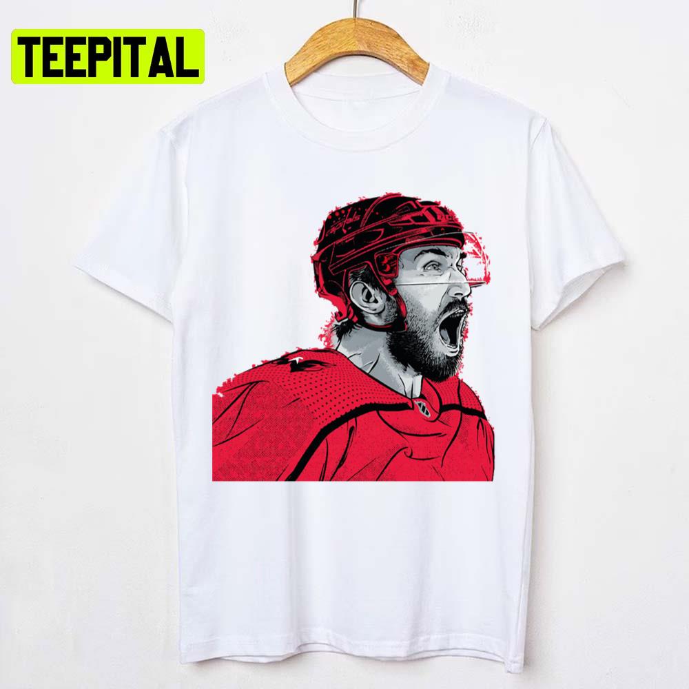 Alex Ovechkin Red Design Ice Hockey Player Unisex T-Shirt Alex Ovechkin Red Design Ice Hockey Player Unisex T-Shirt