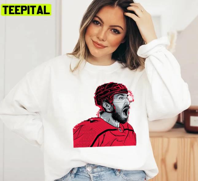 Alex Ovechkin Red Design Ice Hockey Player Unisex T-Shirt Alex Ovechkin Red Design Ice Hockey Player Unisex T-Shirt
