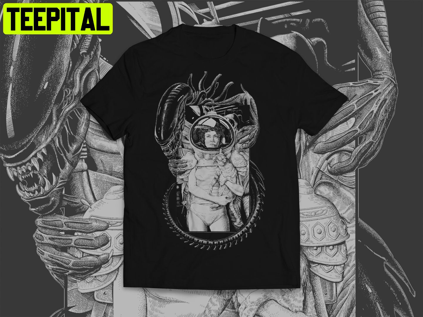 Alien Ellen Ripley Jonesy Sci Fi Horror Retro Design T-Shirt Alien Ellen Ripley Jonesy Sci Fi Horror Retro Design T-Shirt