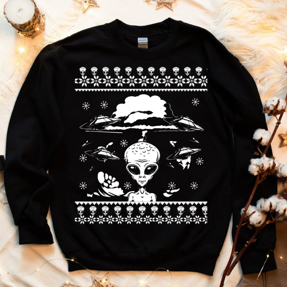 Alien Ugly Christmas Sweatshirt Alien Ugly Christmas Sweatshirt