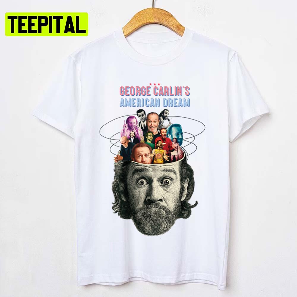American Dream Minimalis Art Retro George Carlin Unisex T-Shirt American Dream Minimalis Art Retro George Carlin Unisex T-Shirt