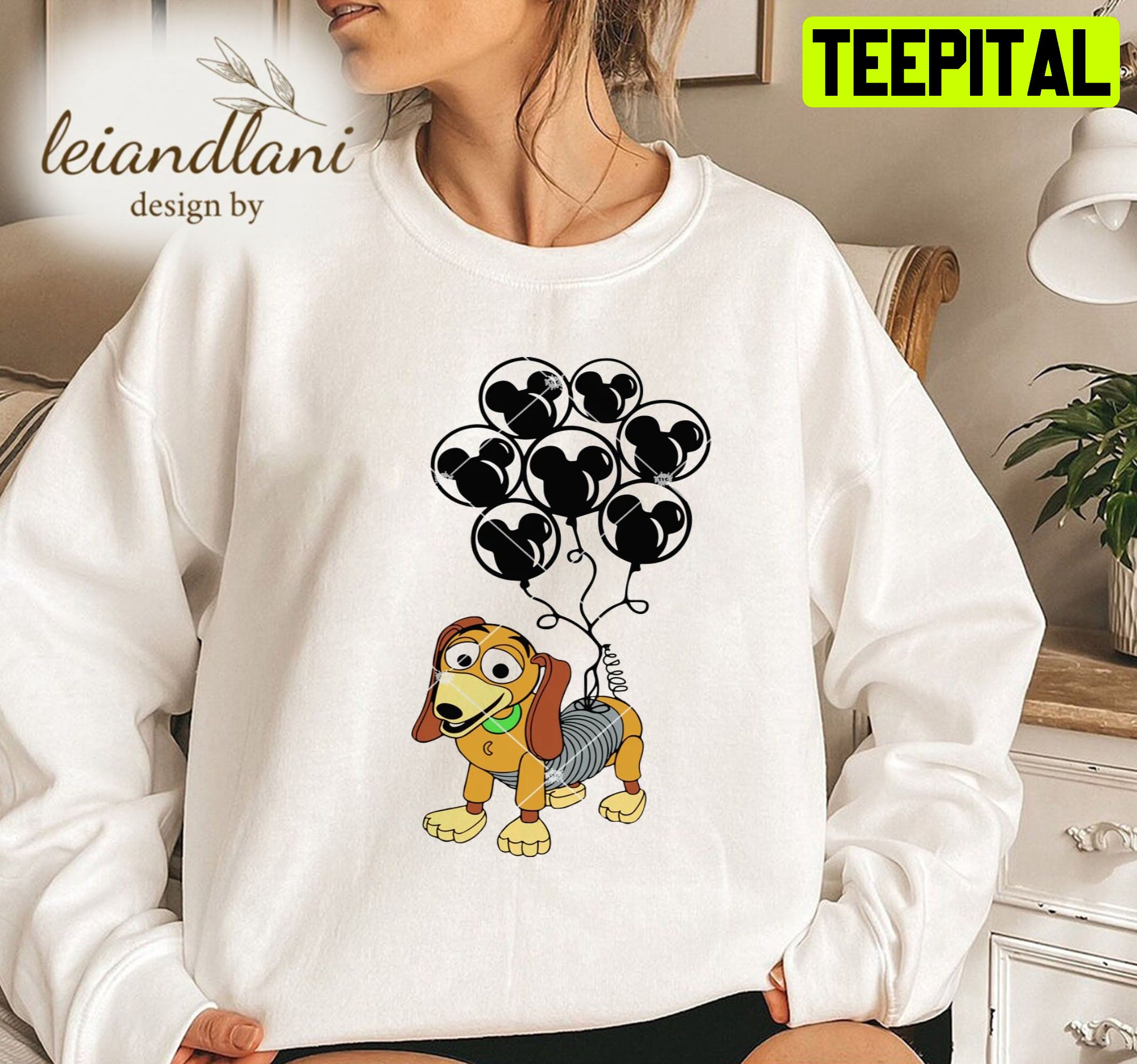 Balloon Mickey Trip Slinky Dog Dog Toy Story Slinky Disney Sweatshirt Balloon Mickey Trip Slinky Dog Dog Toy Story Slinky Disney Sweatshirt