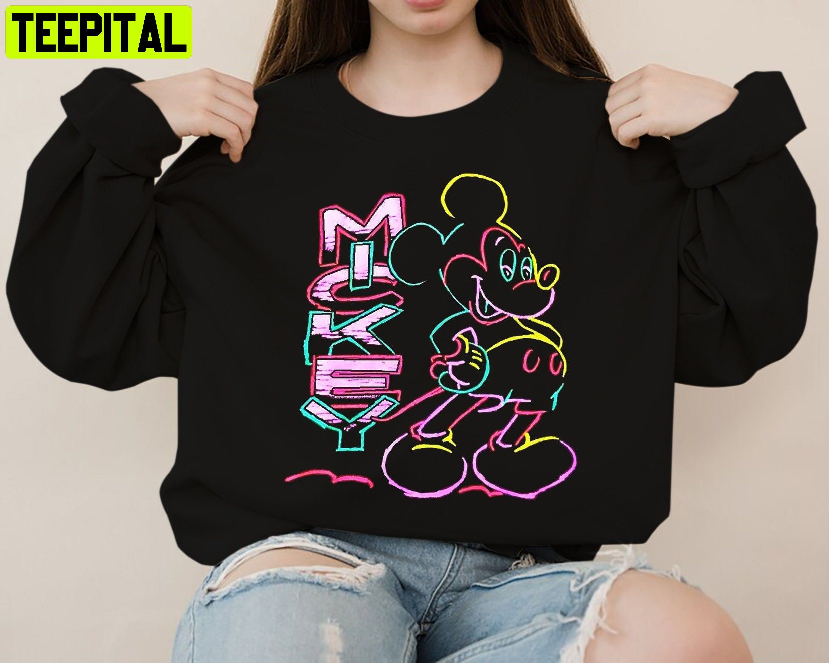 Beautiful Color Mickey Mickey Holiday Disney Sweatshirt Beautiful Color Mickey Mickey Holiday Disney Sweatshirt