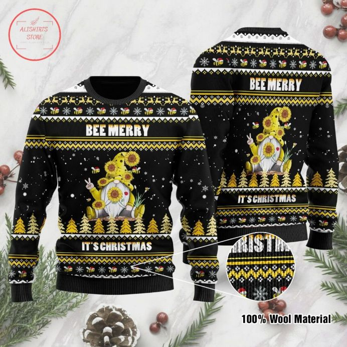 Bee Merry It's Christmas Ugly Sweater Bee Merry It's Christmas Ugly Sweater