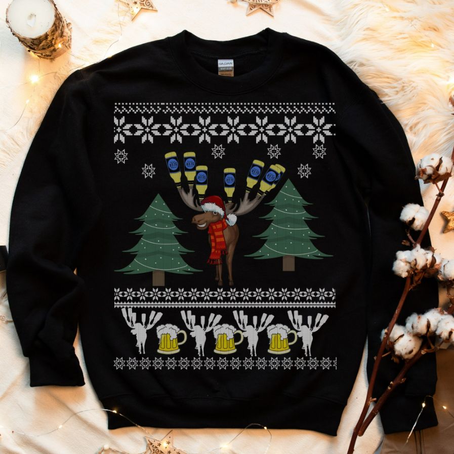 Beer Moose Ugly Christmas Sweatshirt Beer Moose Ugly Christmas Sweatshirt