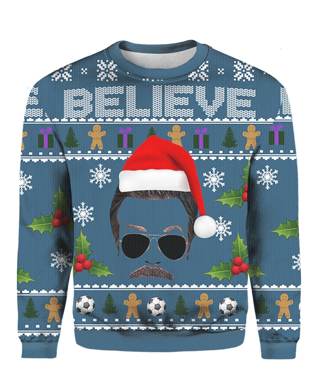 Believe Team Ted Lasso Ugly Christmas 3D Sweater Believe Team Ted Lasso Ugly Christmas 3D Sweater