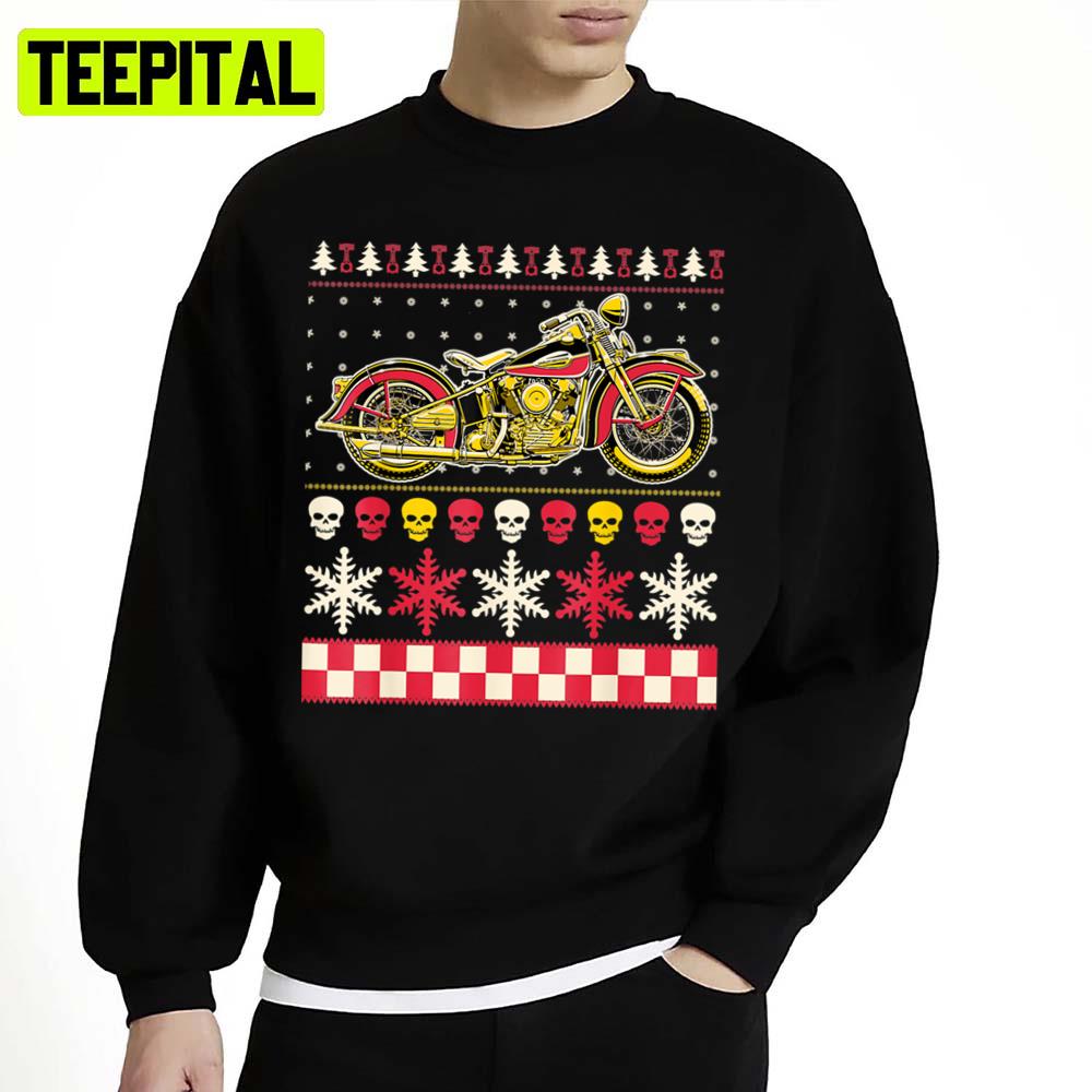 Biker Motorcycle Rider Style Ugly Christmas Unisex Sweatshirt Biker Motorcycle Rider Style Ugly Christmas Unisex Sweatshirt