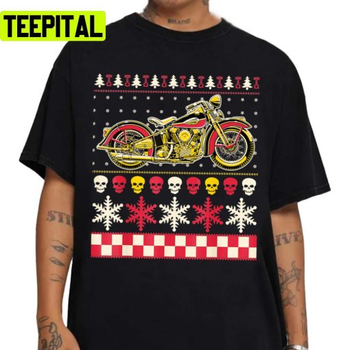 Biker Motorcycle Rider Style Ugly Christmas Unisex Sweatshirt